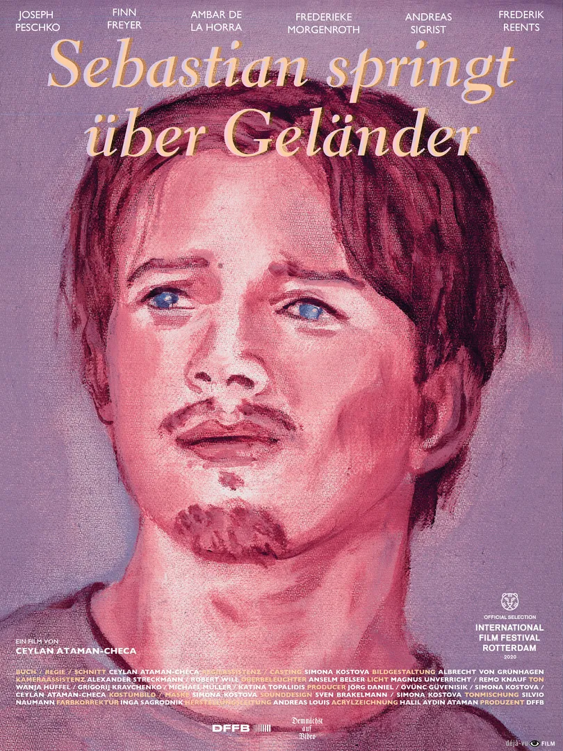 Sebastian springt über Geländer